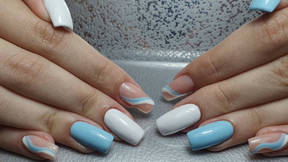 Stunning gel nails with custom design by LightStep Loughborough